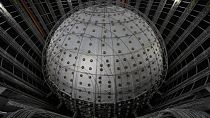 The €285 million detector is seen at the Jiangmen Underground Neutrino Observatory located 700 m underground in Kaiping in southern China's Guangdong province.