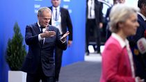 Donald Tusk és Ursula von der Leyen a novemberi budapesti EU-csúcson