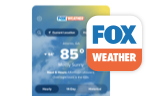 Fox Weather App on an iPhone, Fox Weather logo overlapping