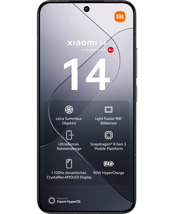 Display des Xiaomi 14 in Black