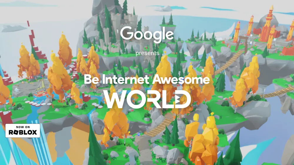 Be Internet Awesome World logo with background image of the world.