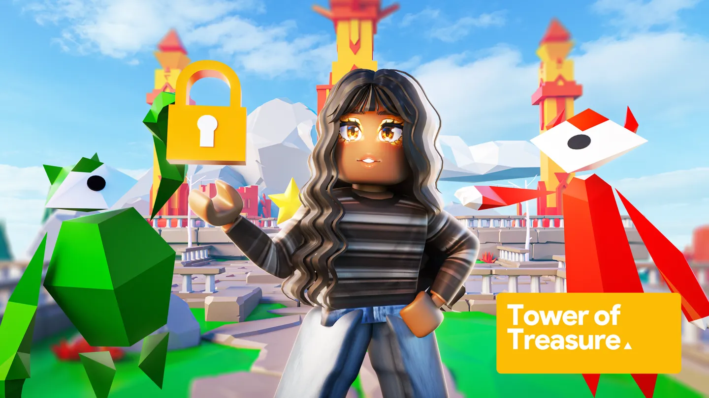 Gameplay image of Tower of Treasure game.