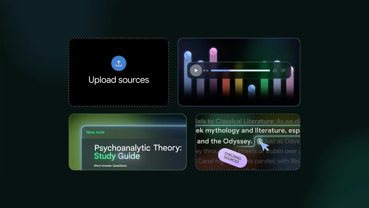 A collage of four screenshots featuring various educational technology tools.