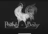 A black-and-white image with a logo on the center showing a white rooster in between the words "Pathé" and "Baby."