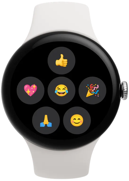 Image showing emoji Reaction options on Pixel Watch 3