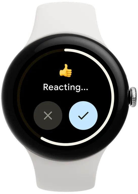 Image showing emoji Reaction options on Pixel Watch 3