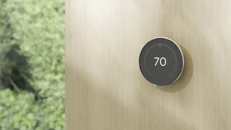 Polished Silver Nest Learning Thermostat (4th gen)