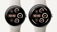 Side-by-side comparison of the 41mm and 45mm Pixel Watch 3 sizes