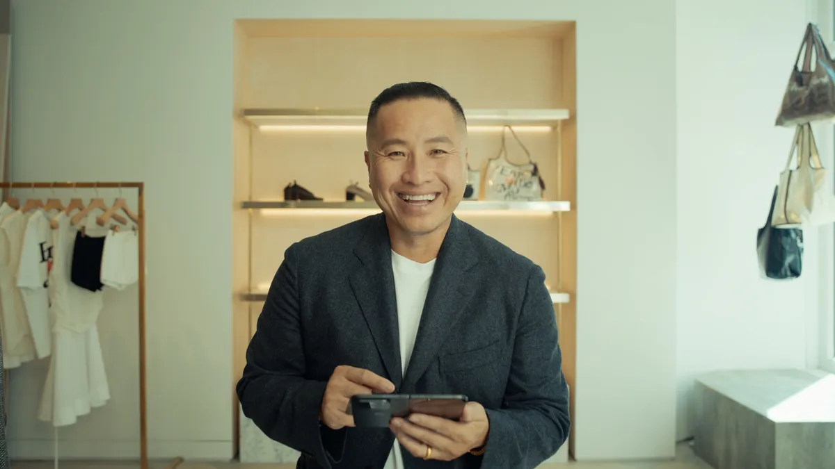 Phillip Lim, Fashion Designer and Google Pixel partner, holding his Pixel 9 Pro Fold