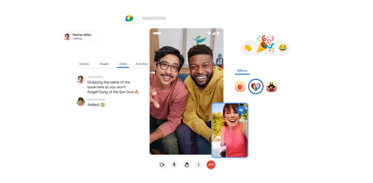 collage of new Google Meet features