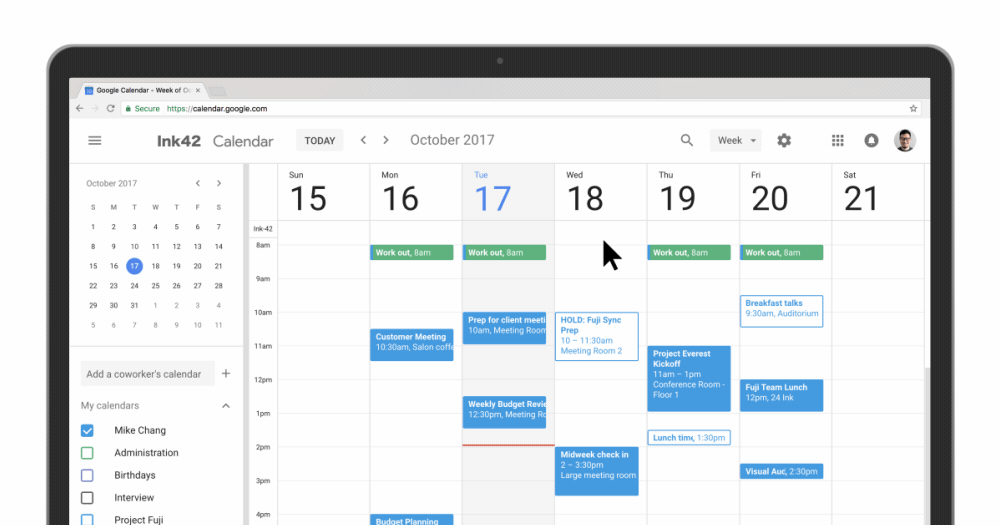 Side-by-side Day view in Calendar