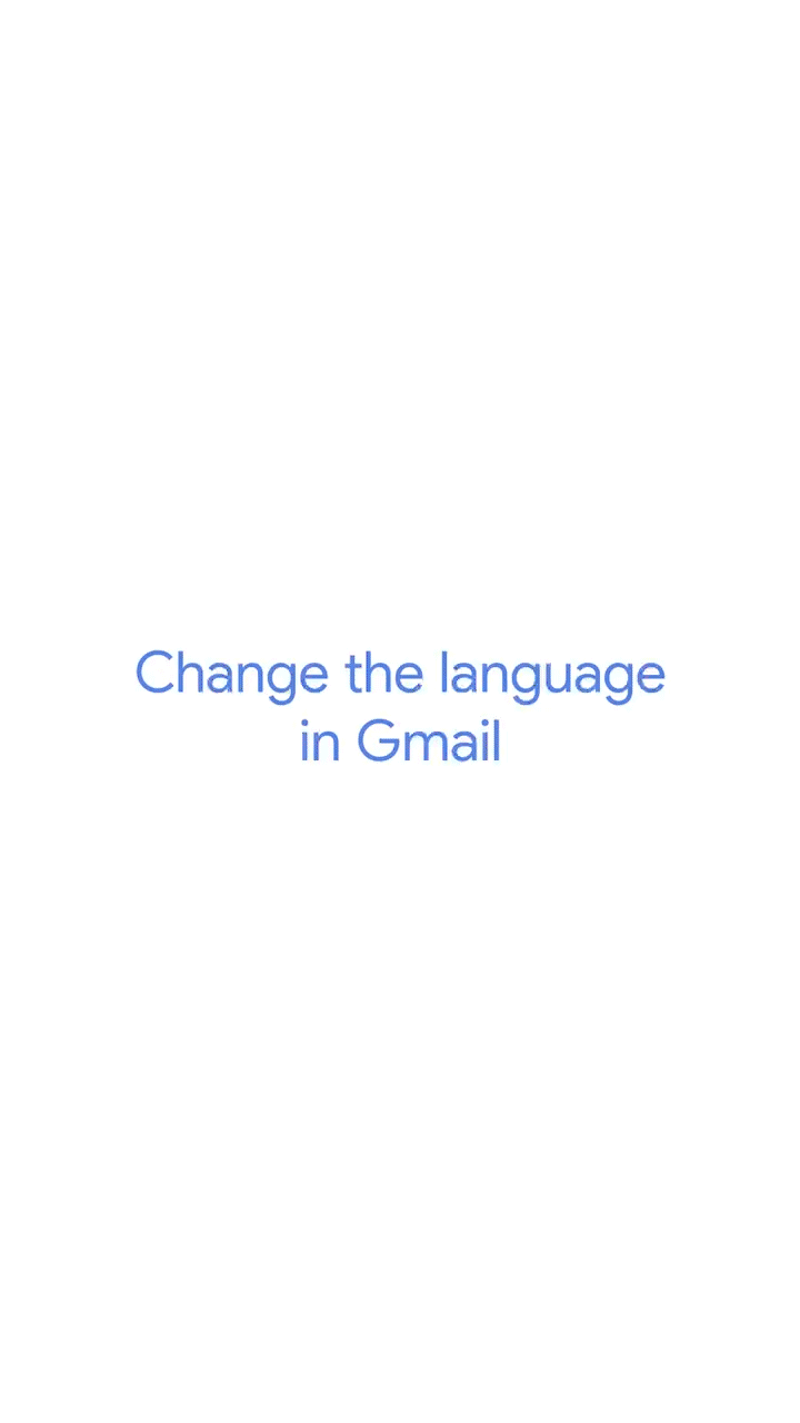 An animation showing how to change the language in Gmail in iOS