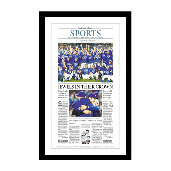 Jewels In Their Crown: Dodgers Sports Section 9/28/24 Page Print