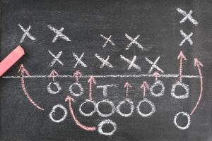 chalkboard with football plays