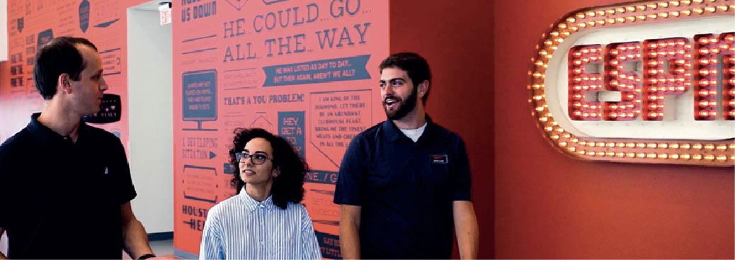 Potential ESPN employees getting a tour