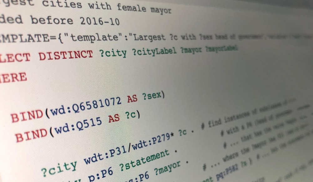 Image of SPARQL code
