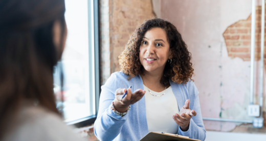 woman explaining the benefits of diversity