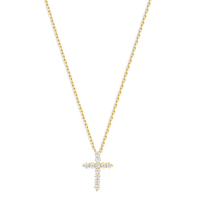 THE MINI BELLA PAVE' CROSS PENDANT