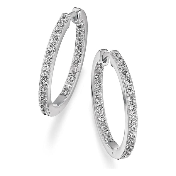 Simplistic Hoop Earrings Platinum Clad