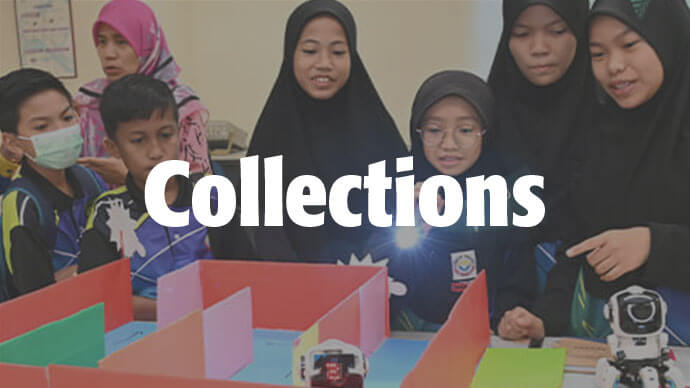 Collections - Group of students learning robotics