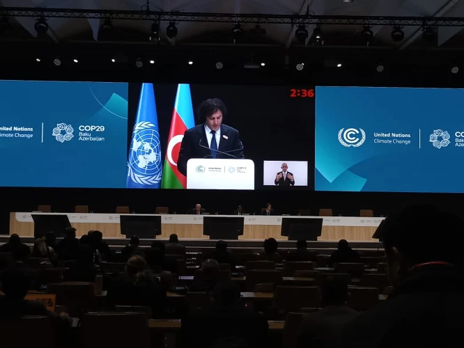 Georgian PM Kobakhidze Announces New Climate Commitment at COP29 Summit in Baku