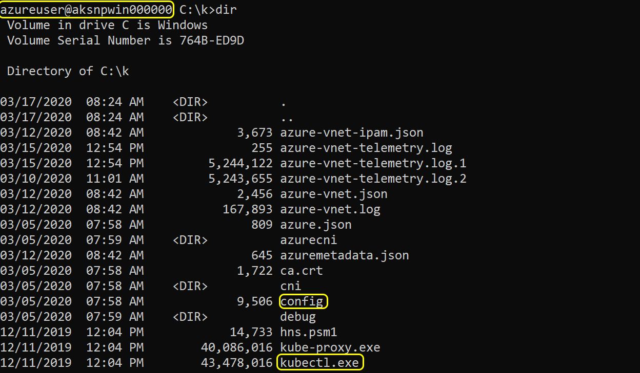 The Windows node shown includes everything an attacker needs to control the rest of the Kubernetes cluster. 