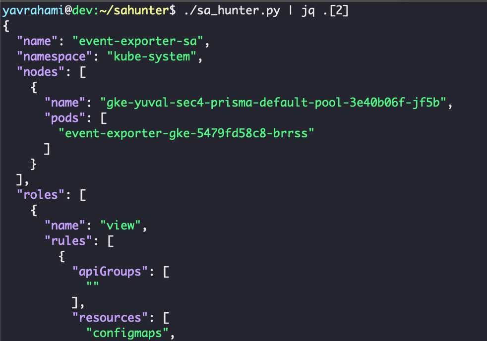 An example output of sa-under, which searches for powerful pods in Autopilot. 