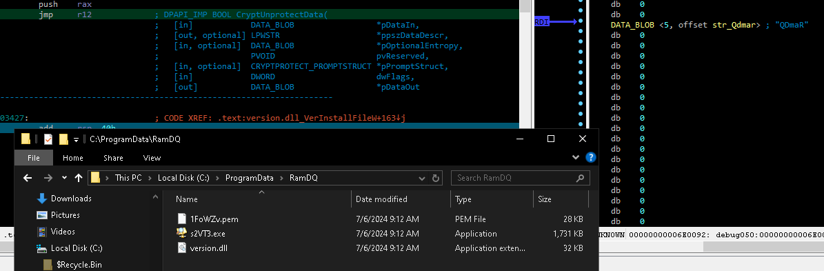 Screenshot of a computer interface with several open windows, including a code editor with Python script, command prompt, and file explorer showing files related to JavaScript. Some of the information is redacted. 