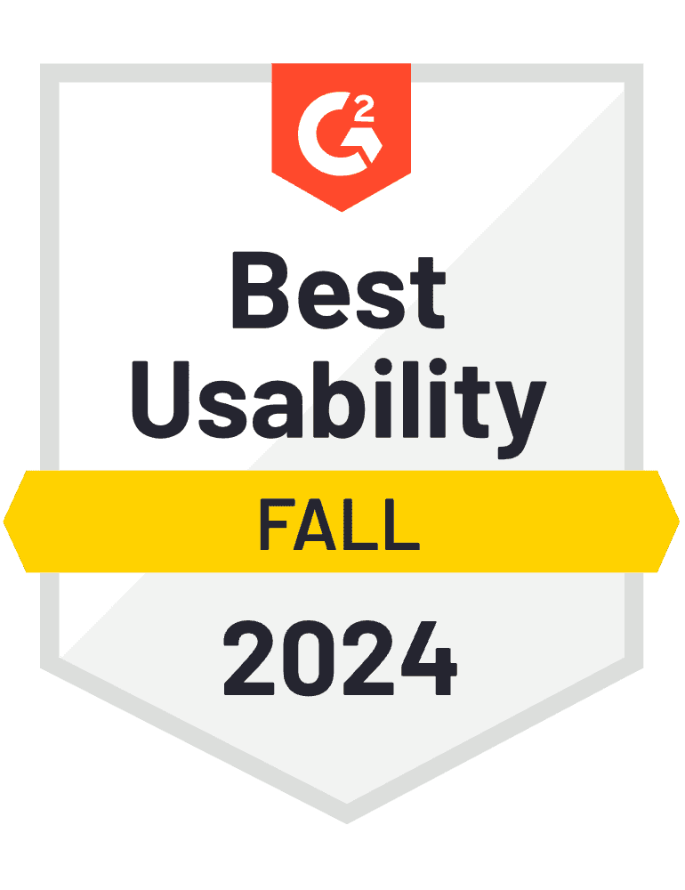 Best Usability Fall 2024 G2 Badge