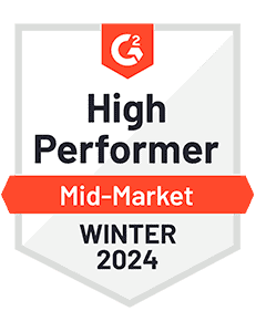 High Performer Mid-Market Winter 2024 G2 Badge