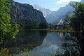 Vista del Almsee, un lago de Alta Austria