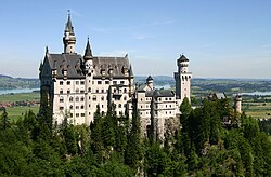 Neuschwanstein látványa a Mária-hídról (Marienbrücke)