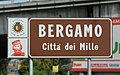 City limit sign of Bergamo