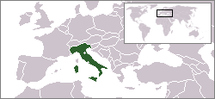 Ligging van Italiën in Uropa