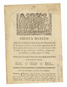 Junta secreta: arenga crítica que fan sis personats (1794-1795)