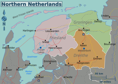 Map of Northern Netherlands