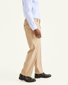 Side view of model wearing Timber Wolf Easy Khakis, Classic Fit.