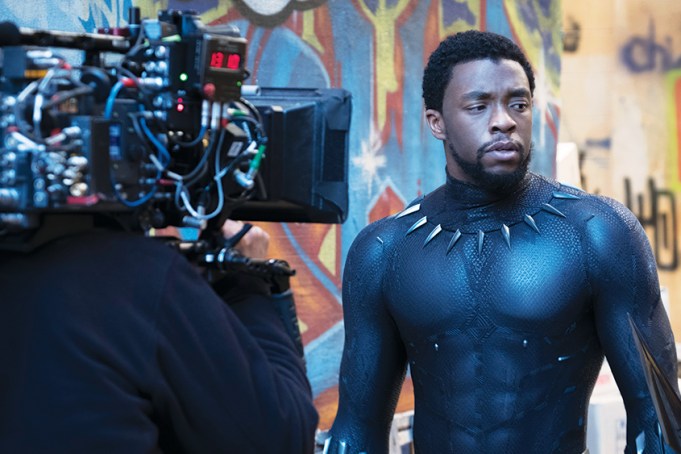 Marvel Studios' BLACK PANTHER..Chadwick Boseman (Black Panther/T'Challa) BTS on set. ..Ph: Matt Kennedy..©Marvel Studios 2018