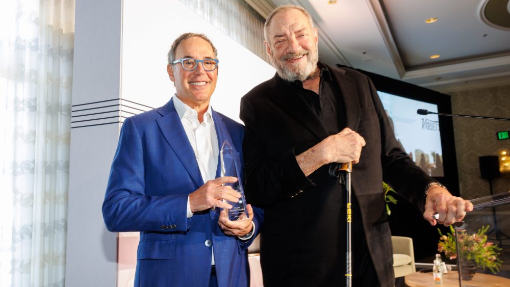 LOS ANGELES, CALIFORNIA - APRIL 18: Honoree Clifford Gilbert-Lurie and Dick Wolf attend Four Seasons Hotel Los Angeles at Beverly Hills on April 18, 2024 in Los Angeles, California. (Photo by Rich Polk/Variety via Getty Images)