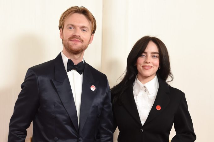 FINNEAS and Billie Eilish at the 96th Annual Oscars held at Ovation Hollywood on March 10, 2024 in Los Angeles, California. (Photo by Gregg DeGuire/WWD via Getty Images)