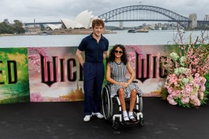 SYDNEY, AUSTRALIA - NOVEMBER 05: Ethan Slater and Marissa Bode pose for a photocall for the Australian premiere of "Wicked" at  on November 05, 2024 in Sydney, Australia. (Photo by Brendon Thorne/Getty Images)