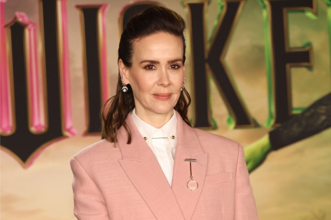 LOS ANGELES, CALIFORNIA - NOVEMBER 09: Sarah Paulson attends the Los Angeles premiere of Universal Pictures "Wicked" at Dorothy Chandler Pavilion on November 09, 2024 in Los Angeles, California.  (Photo by Amy Sussman/Getty Images)