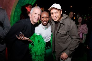 Marc Platt, Cynthia Erivo and Director Jon M. Chu attend as Universal Pictures presents the Los Angeles premiere of Wicked sponsored by Absolut and Lexus at the Dorothy Chandler Pavilion in Los Angeles, CA on Saturday, November 9, 2024(photo: Alex J. Berliner/ABImages)