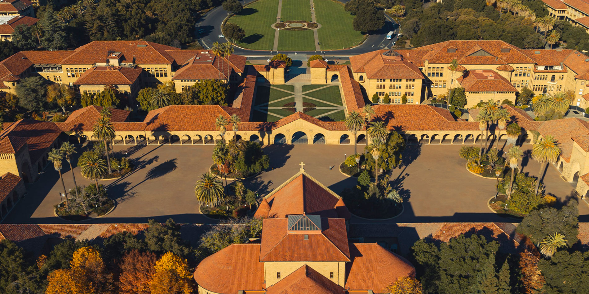 Aerial view of main quad from above MemChu