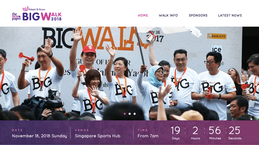 TNP Big Walk website created with Visual Composer