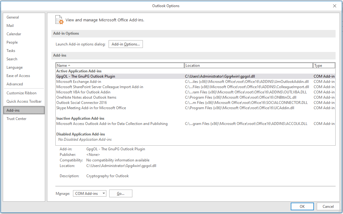 Figure 1. Malicious Outlook add-in