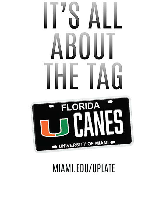 Get the official University of Miami license plate. Click on the image for more details.