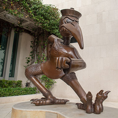 Sebastian the Ibis bronze statue