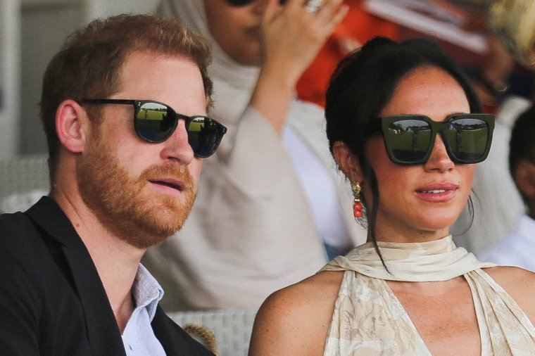 FILE PHOTO: Britain's Prince Harry, Duke of Sussex and Meghan, Duchess of Sussex attend a polo fundraiser event in Lagos, Nigeria, May 12, 2024. REUTERS/Akintunde Akinleye/File Photo