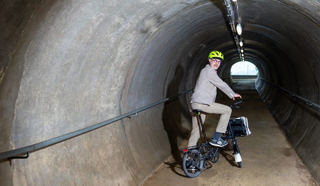 Benoît Frund sur un vélo